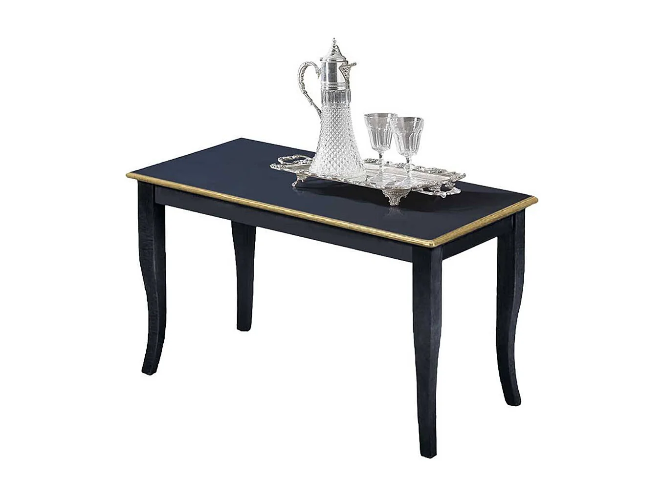 Salontisch in Dunkelblau Goldfarben