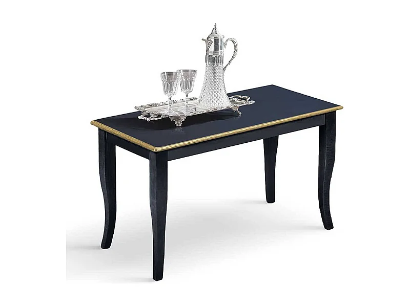 Salontisch in Dunkelblau Goldfarben