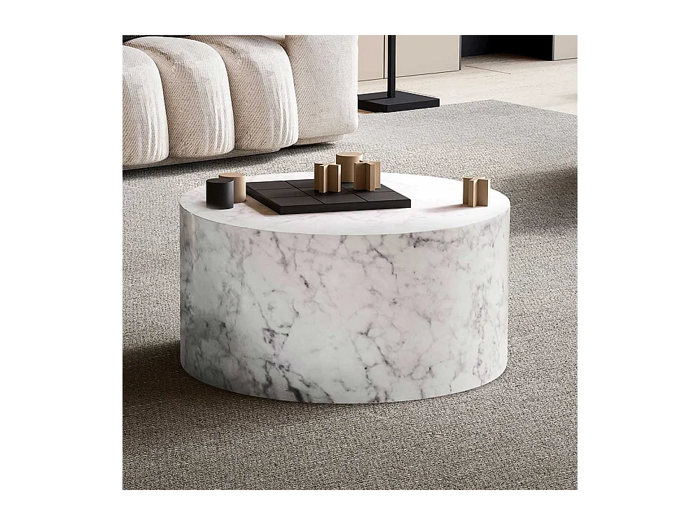 Sofatisch Couchtisch in Marmor Optik Hochglanz