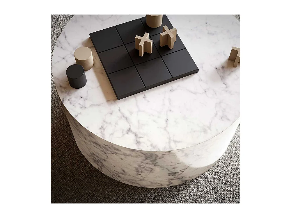 Sofatisch Couchtisch in Marmor Optik Hochglanz