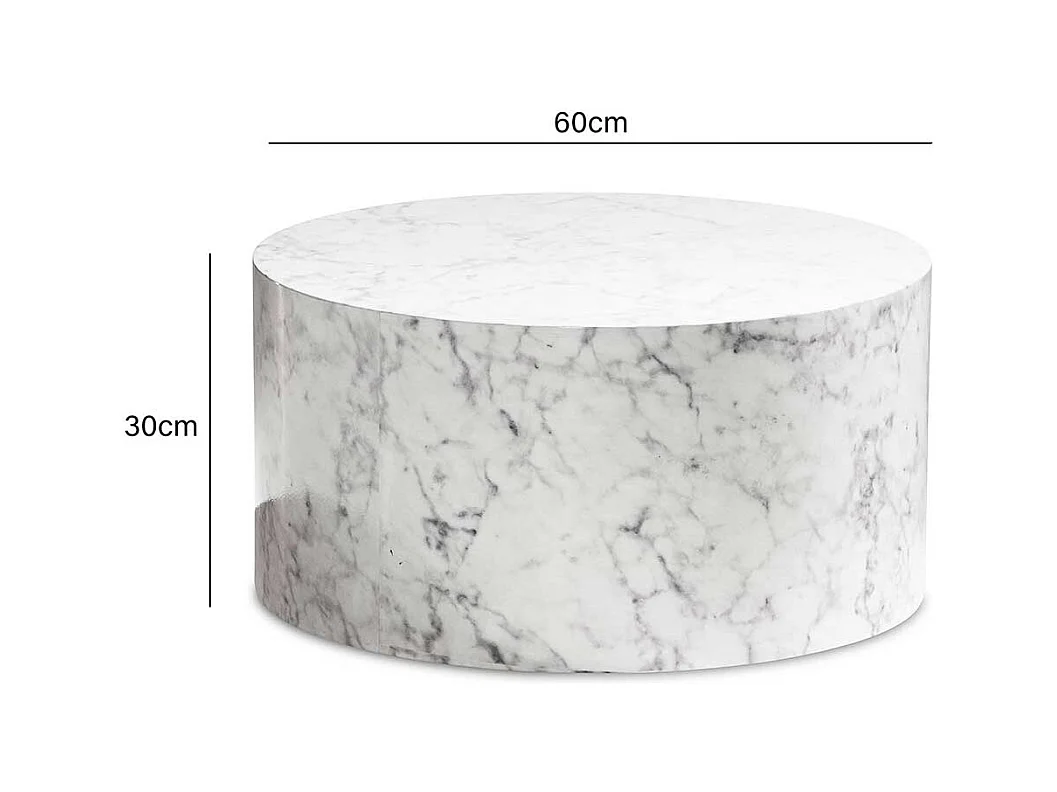 Sofatisch Couchtisch in Marmor Optik Hochglanz