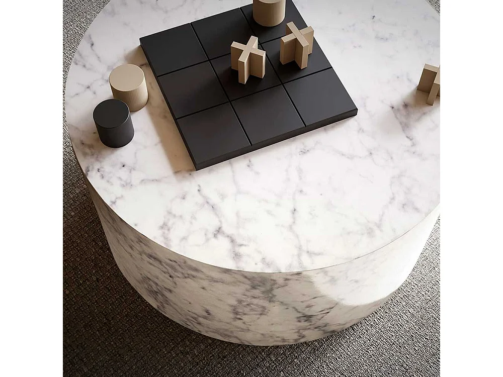 Sofatisch Couchtisch in Marmor Optik Hochglanz