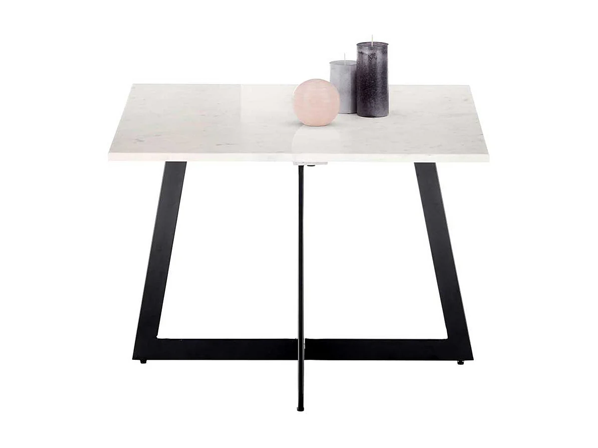 Salontisch mit quadratischer Tischplatte Marmor und Metall
