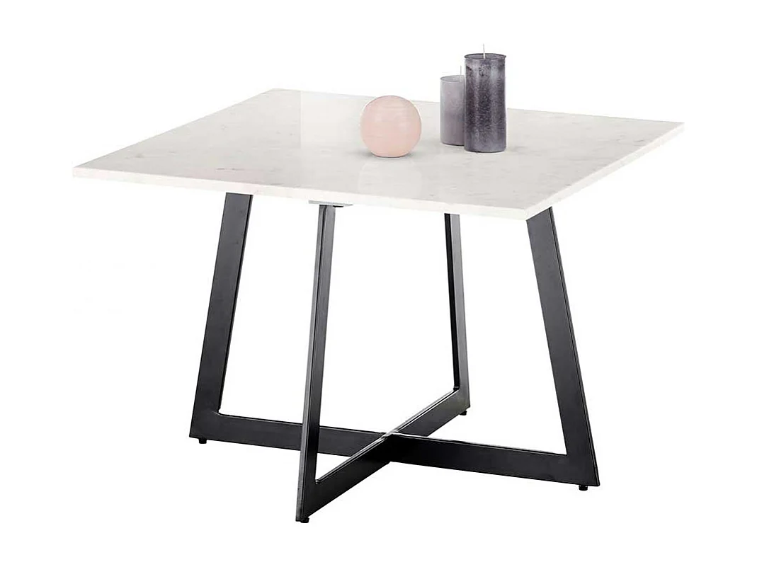 Salontisch mit quadratischer Tischplatte Marmor und Metall
