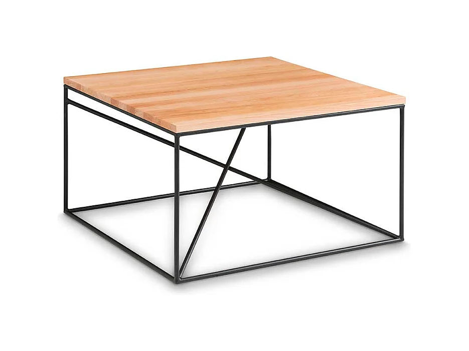 Wohnzimmer Couchtisch aus Kernbuche Massivholz Metall in Schwarz