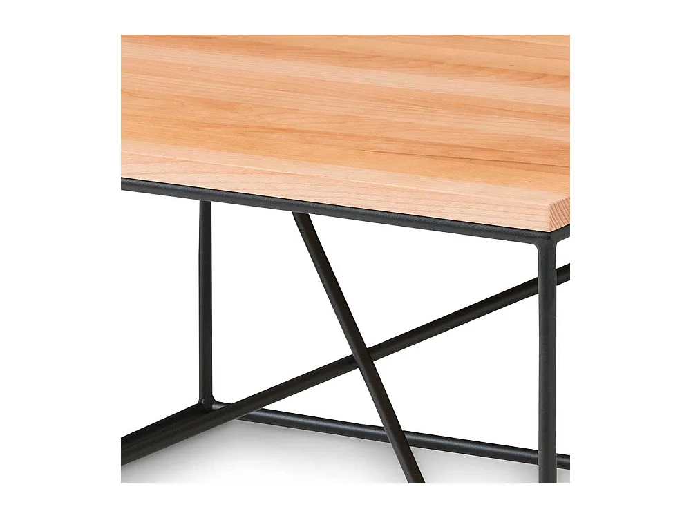 Wohnzimmer Couchtisch aus Kernbuche Massivholz Metall in Schwarz