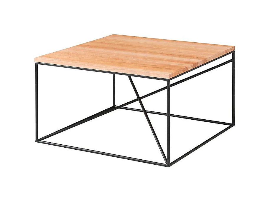 Wohnzimmer Couchtisch aus Kernbuche Massivholz Metall in Schwarz