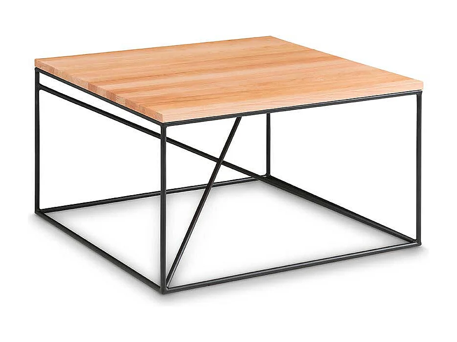 Wohnzimmer Couchtisch aus Kernbuche Massivholz Metall in Schwarz