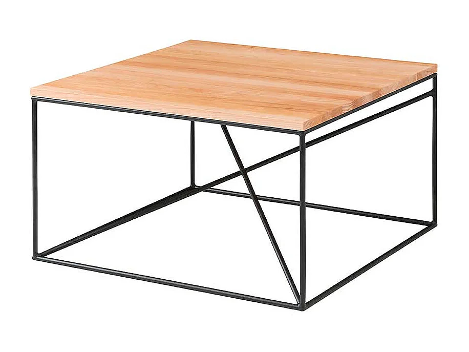 Wohnzimmer Couchtisch aus Kernbuche Massivholz Metall in Schwarz