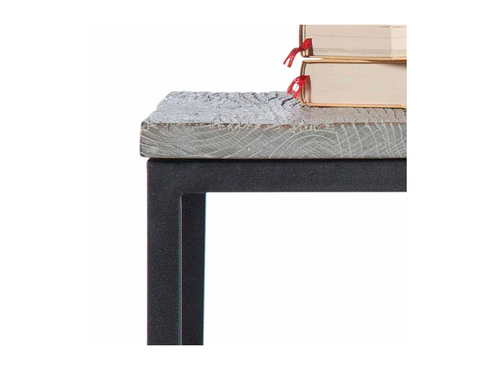 Couchtisch aus Ulme Recyclingholz Stahl