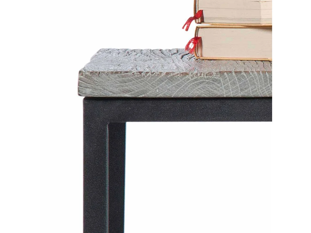 Couchtisch aus Ulme Recyclingholz Stahl