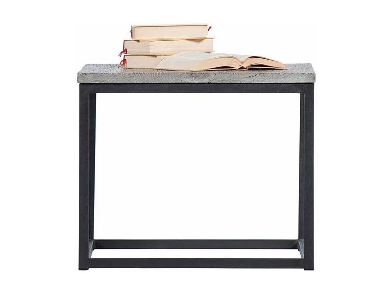 Couchtisch aus Ulme Recyclingholz Stahl