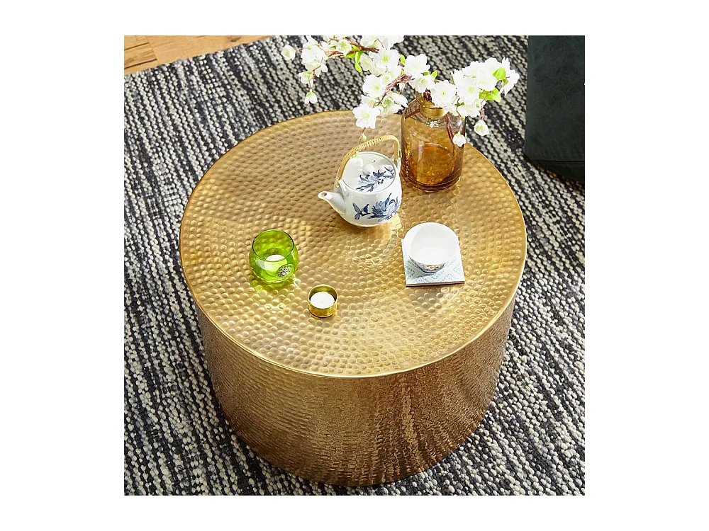 Sofatisch aus Aluminium Goldfarben