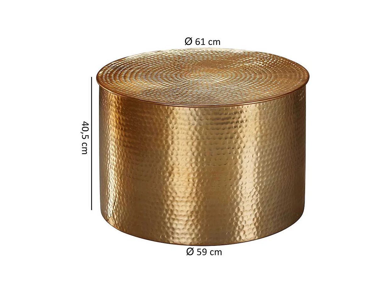 Sofatisch aus Aluminium Goldfarben