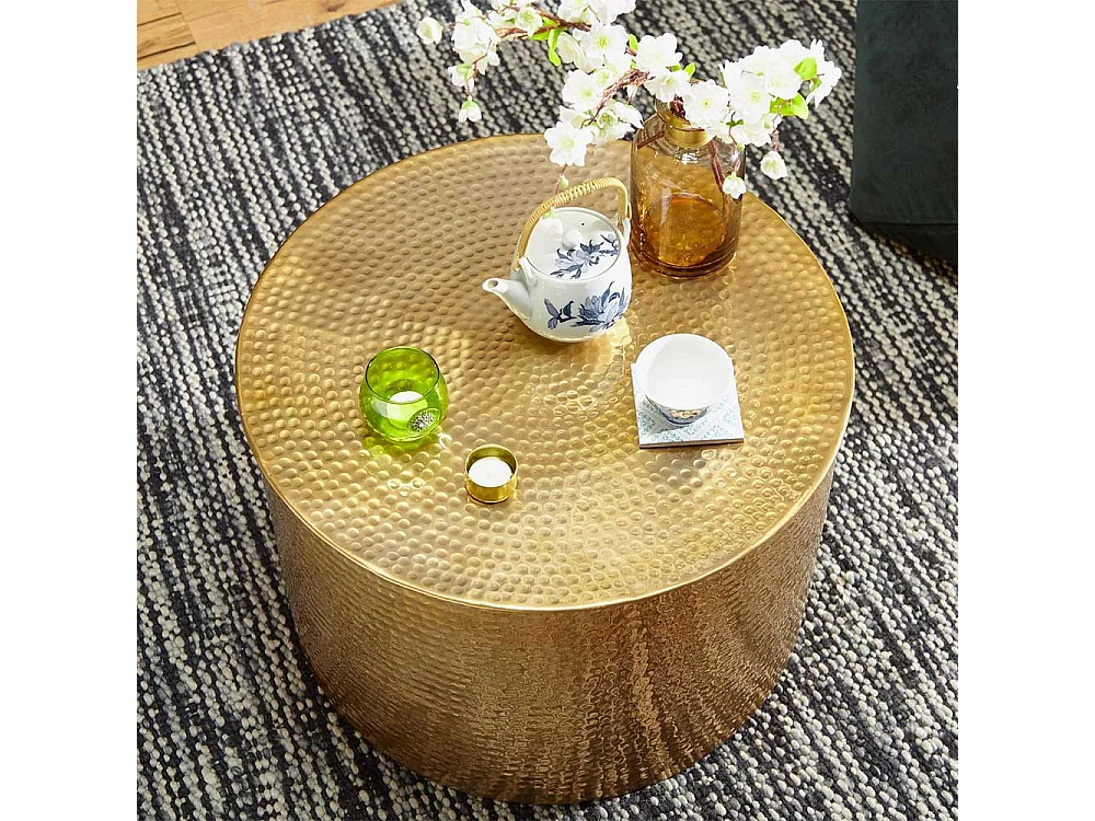 Sofatisch aus Aluminium Goldfarben