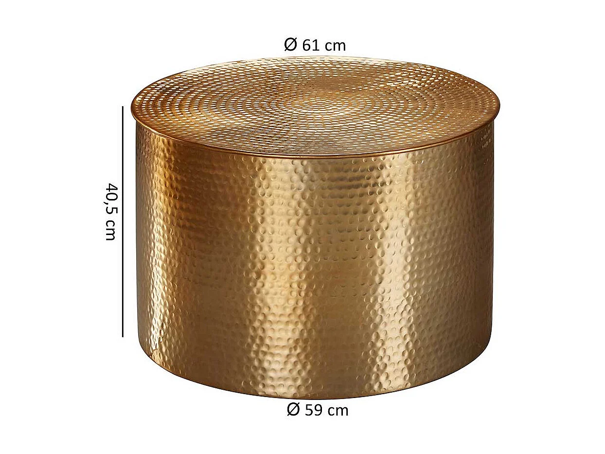 Sofatisch aus Aluminium Goldfarben