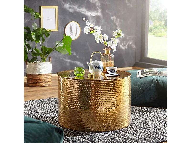 Sofatisch aus Aluminium Goldfarben