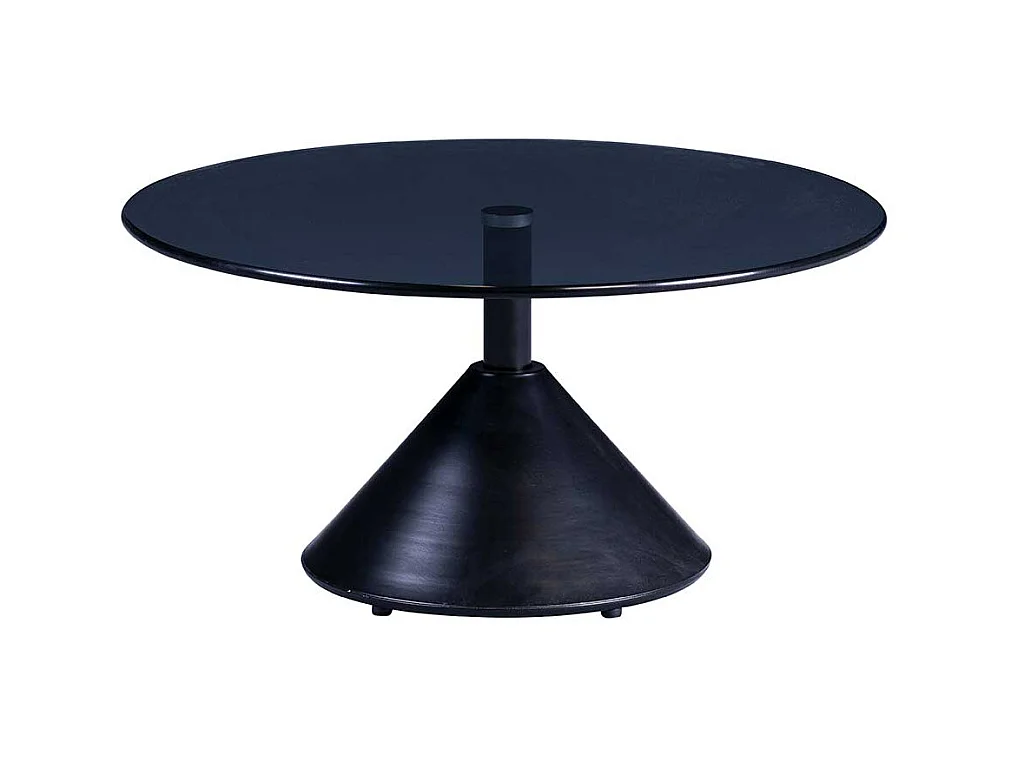 Schwarzer Salontisch aus Sicherheitsglas Metall