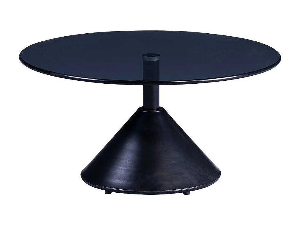 Schwarzer Salontisch aus Sicherheitsglas Metall