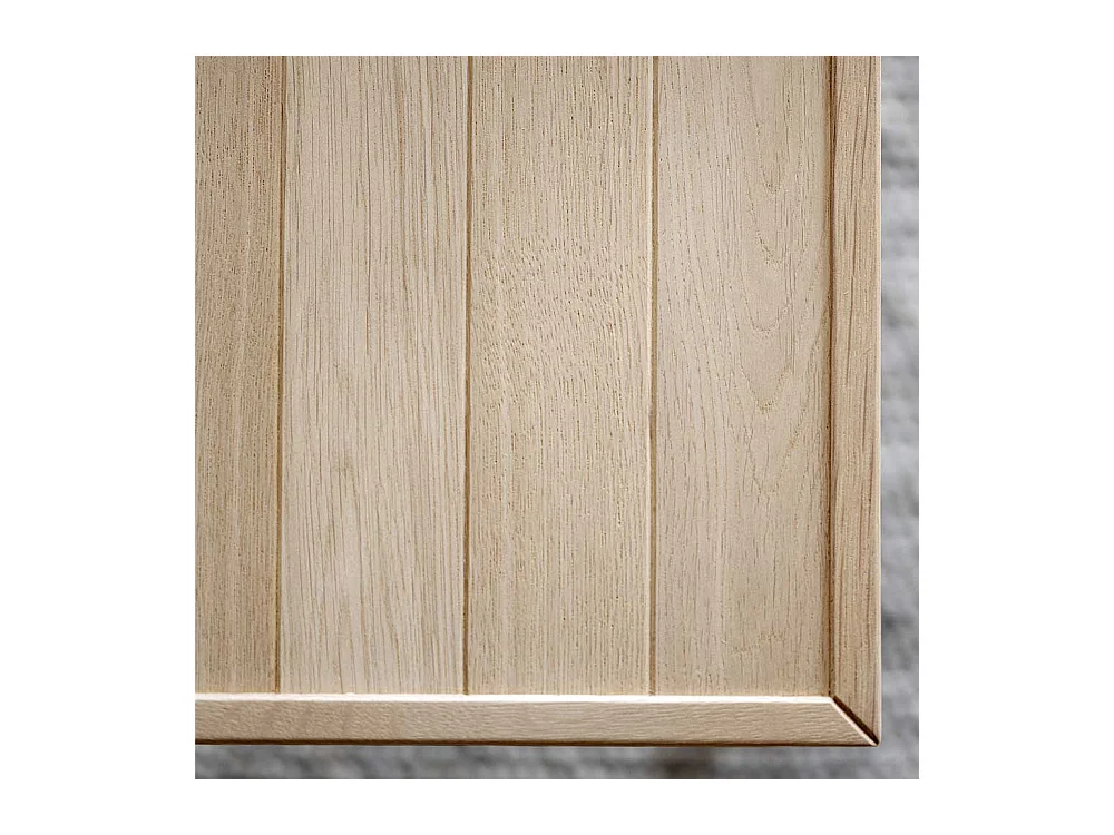 Quadratischer Sofatisch im Skandi Design Eiche White Wash und Schwarz