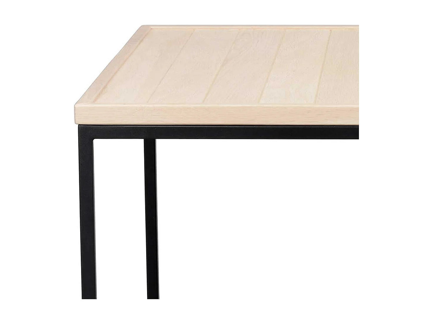 Quadratischer Sofatisch im Skandi Design Eiche White Wash und Schwarz