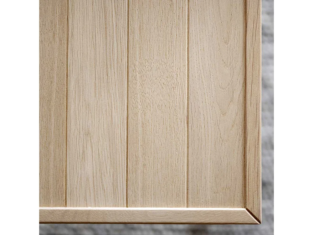 Quadratischer Sofatisch im Skandi Design Eiche White Wash und Schwarz