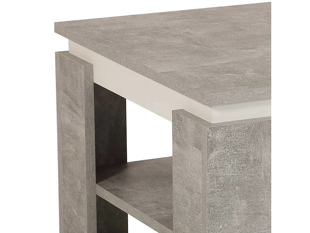 Sofatisch in Beton Grau und Weiß 90 cm breit