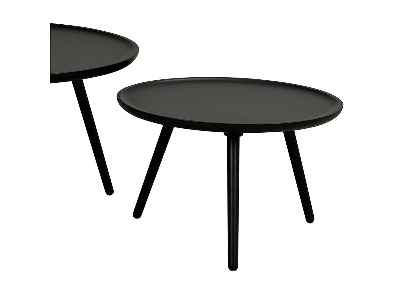 Retro Sofatisch in Schwarz rund