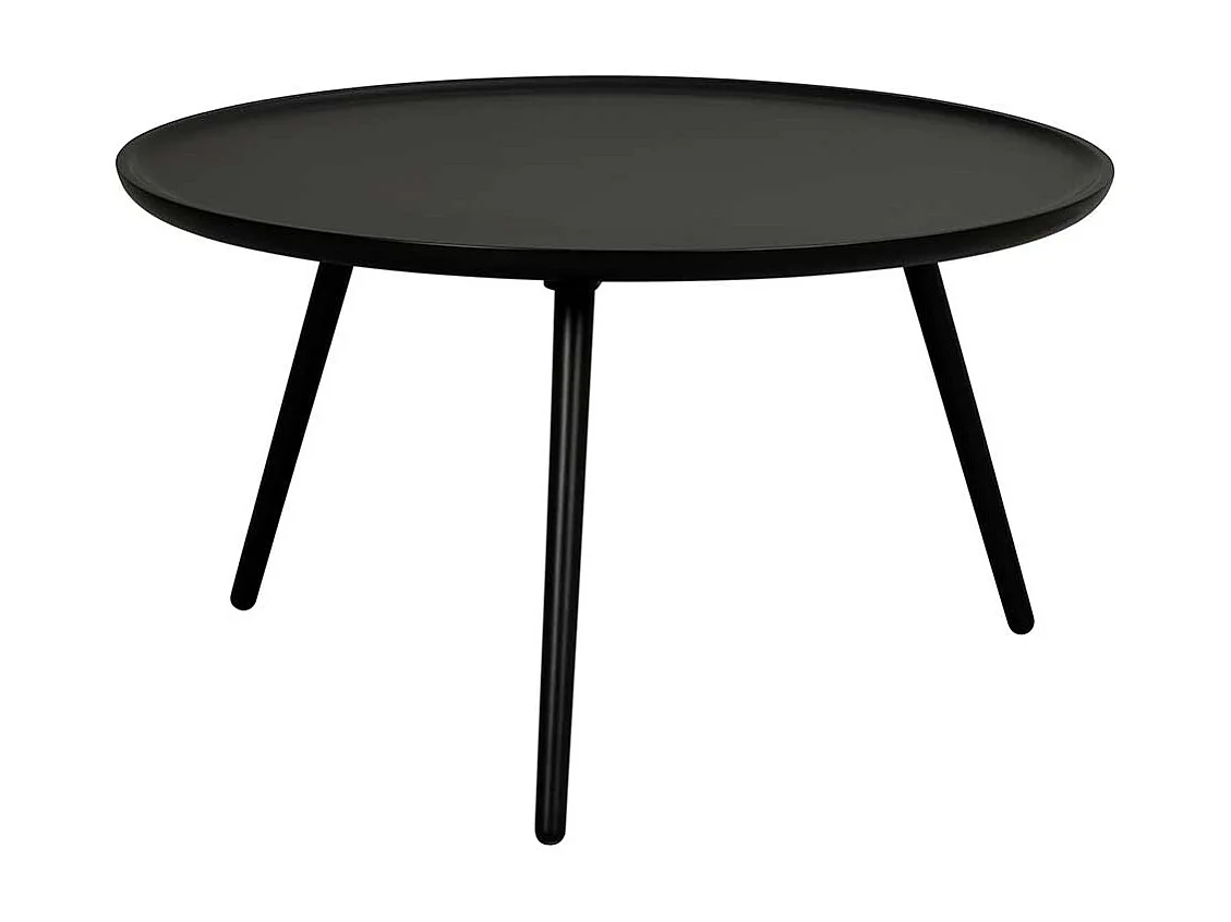 Retro Sofatisch in Schwarz rund