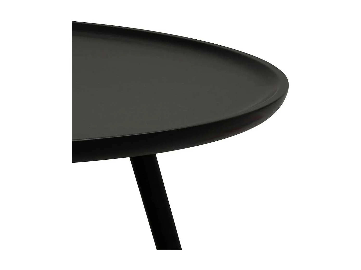 Retro Sofatisch in Schwarz rund