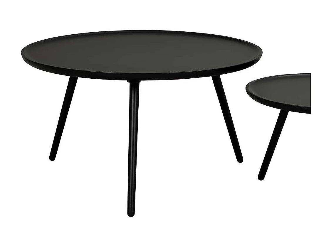 Retro Sofatisch in Schwarz rund