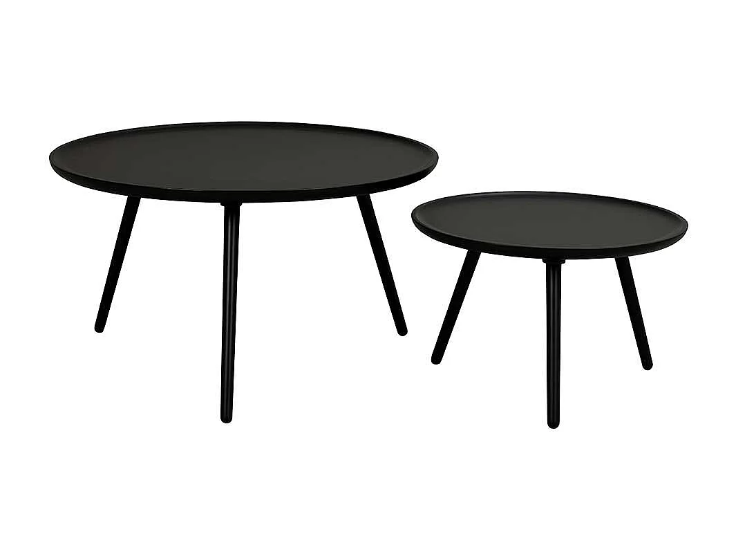 Retro Sofatisch in Schwarz rund