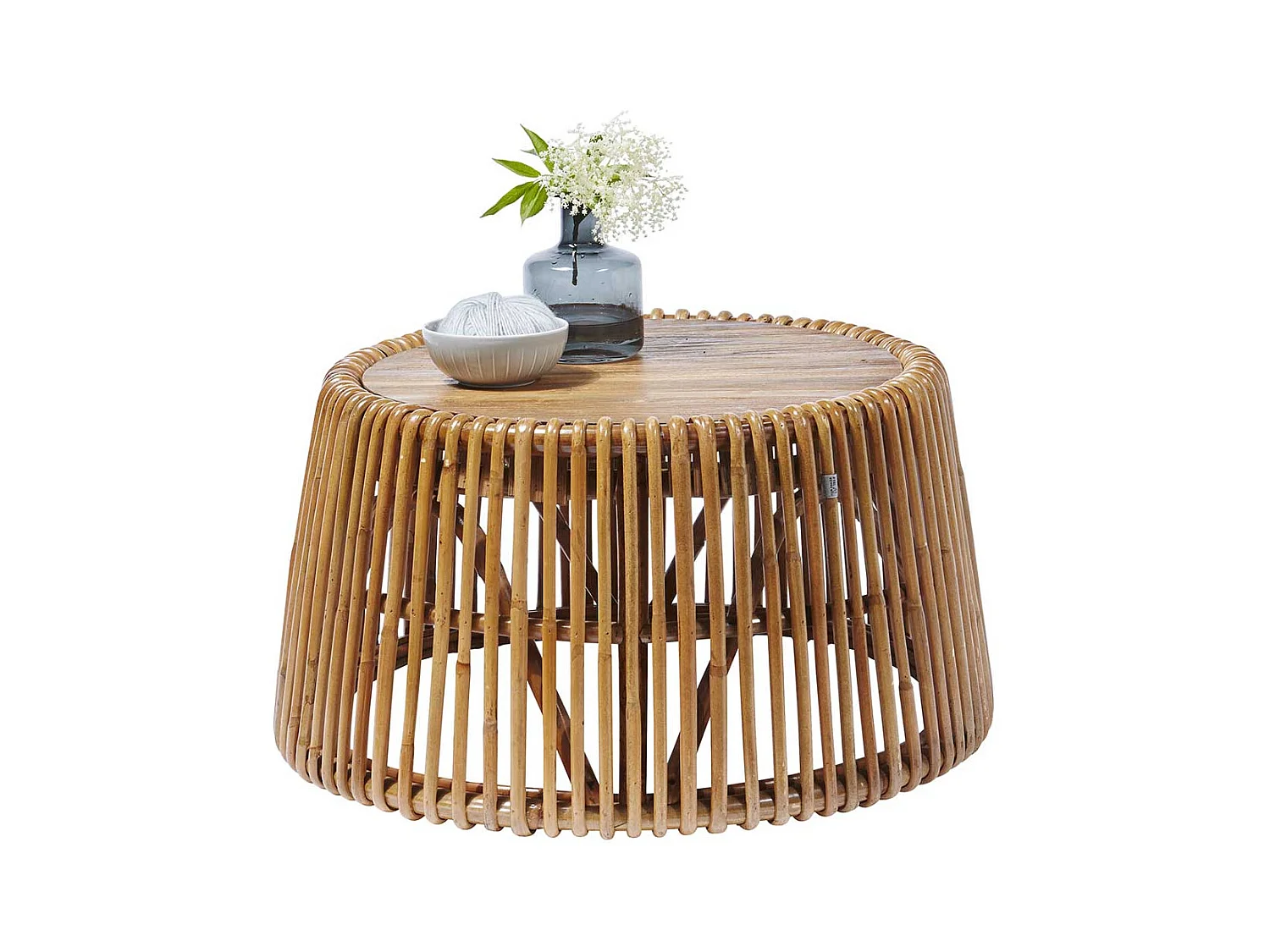 Couchtisch aus Rattan Teak Recyclingholz