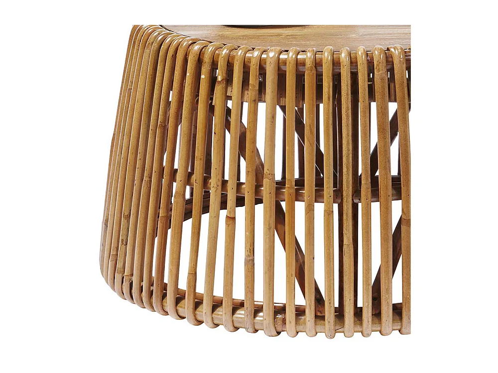Couchtisch aus Rattan Teak Recyclingholz