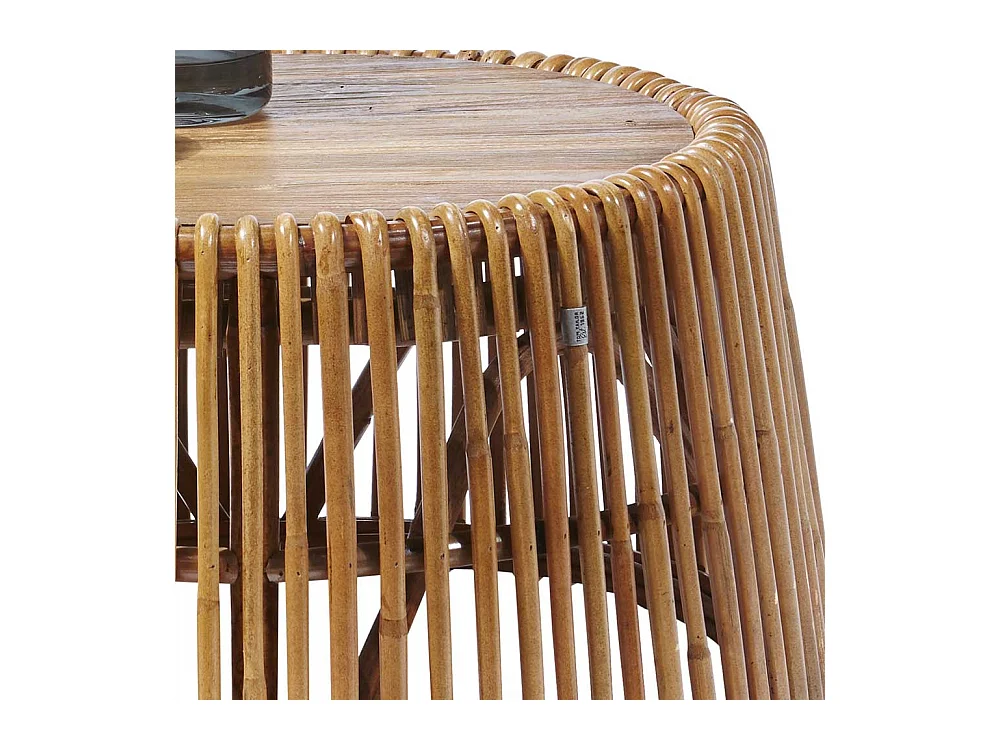 Couchtisch aus Rattan Teak Recyclingholz