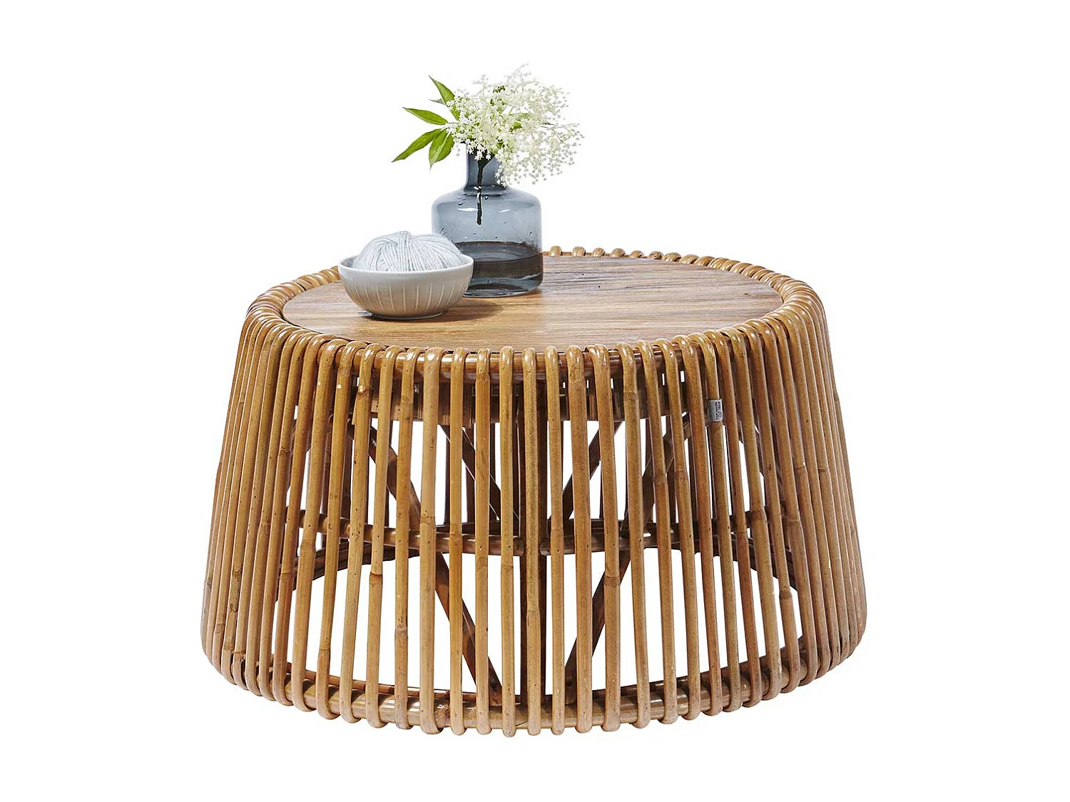 Couchtisch aus Rattan Teak Recyclingholz