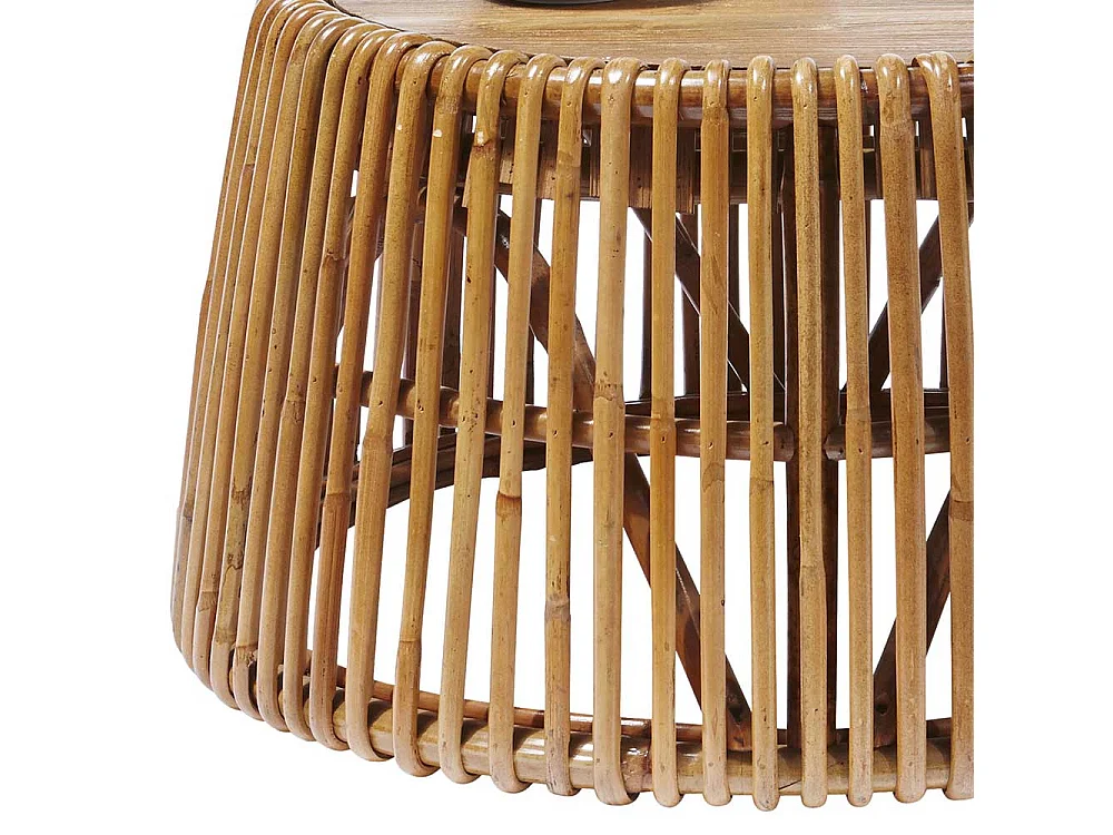 Couchtisch aus Rattan Teak Recyclingholz