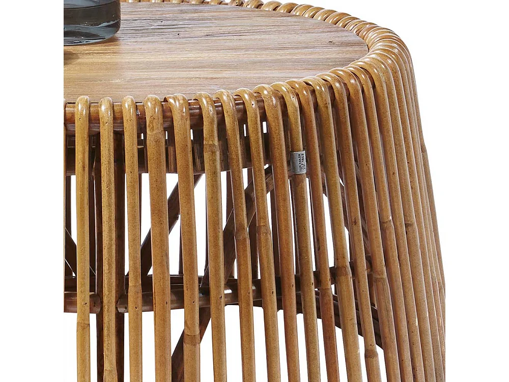 Couchtisch aus Rattan Teak Recyclingholz