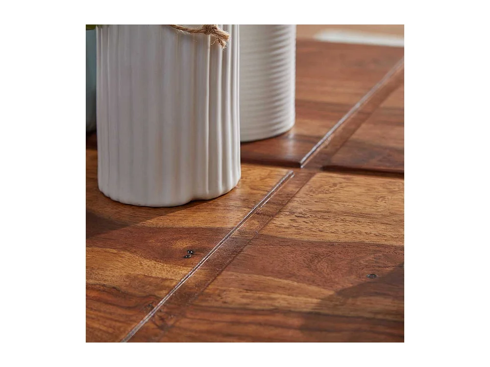 Massivholz Wohnzimmer Tisch mit quadratischer Tischplatte 30 cm hoch