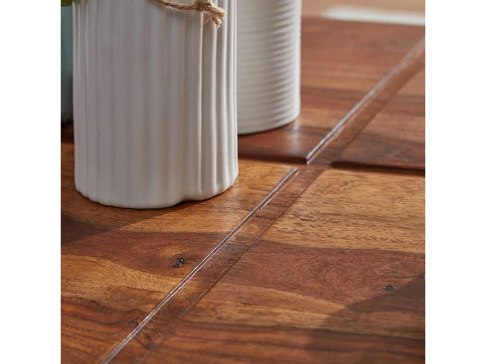 Massivholz Wohnzimmer Tisch mit quadratischer Tischplatte 30 cm hoch