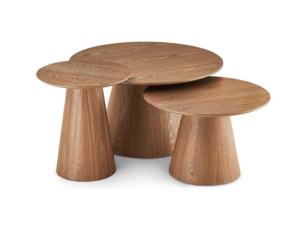 Couchtisch Sofatisch in runder Form echtholzfurniert