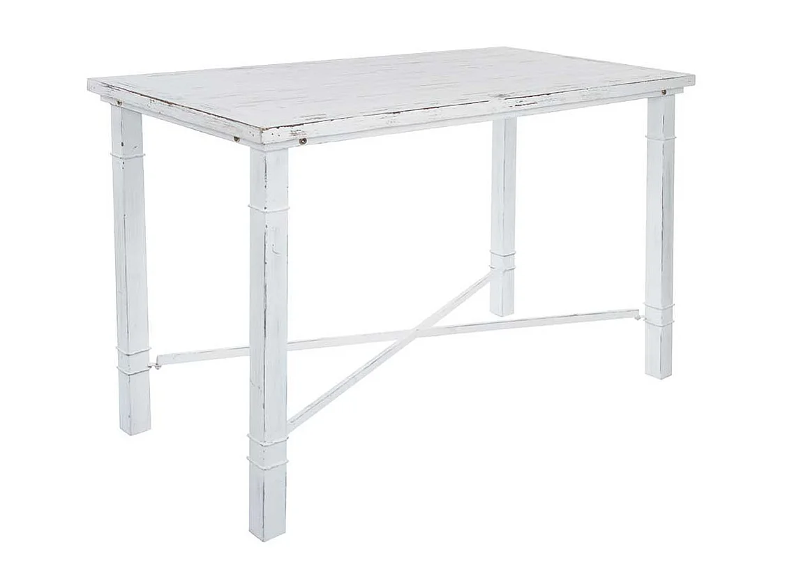 Konsoltisch Shabby Chic in Antikweiß Tanne Massivholz