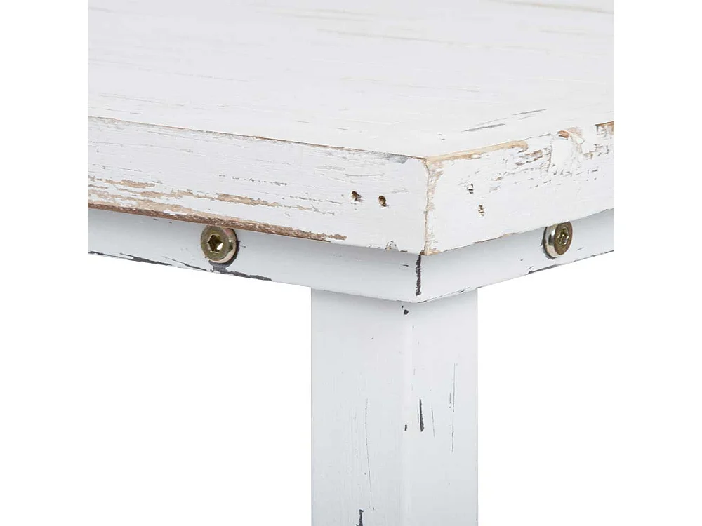 Konsoltisch Shabby Chic in Antikweiß Tanne Massivholz