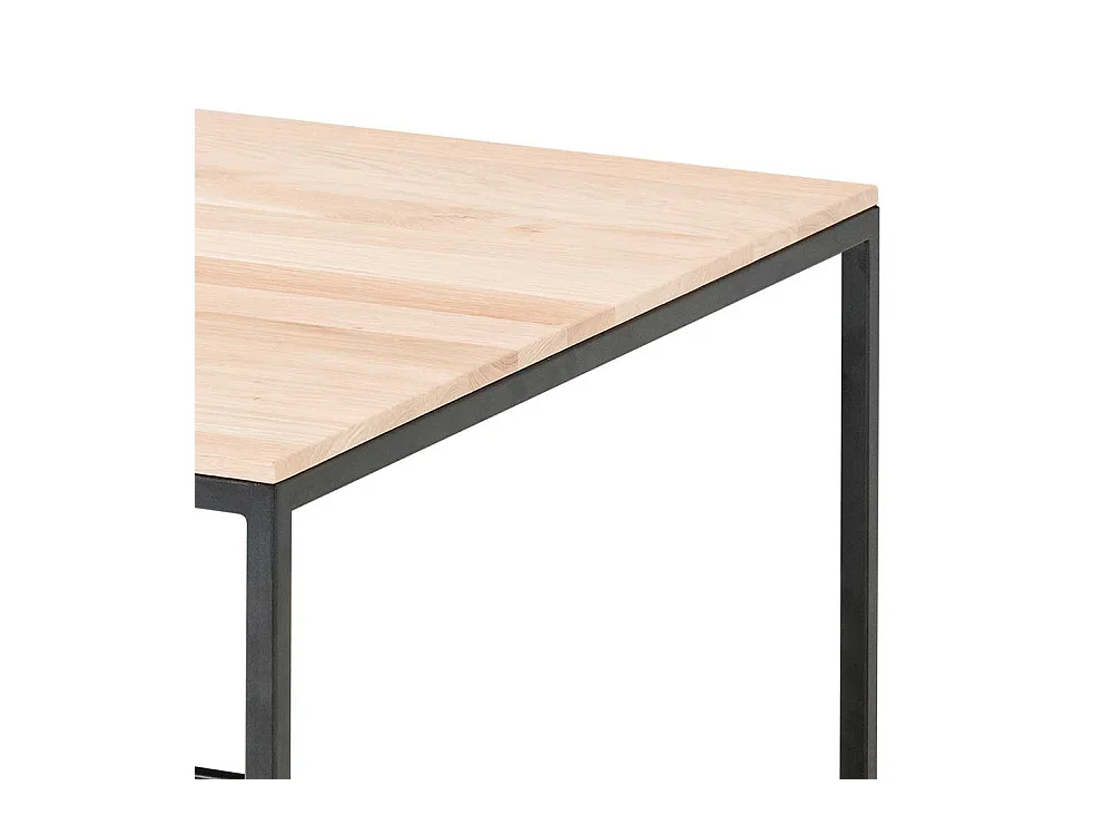 Couchtisch in Eiche Bianco massiv Bügelgestell