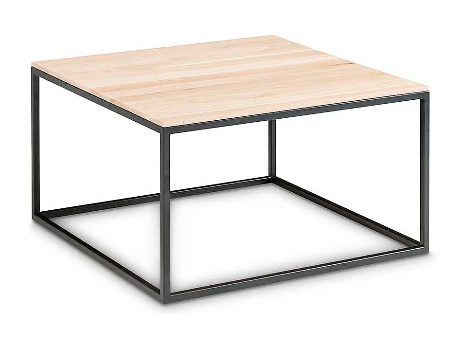 Couchtisch in Eiche Bianco massiv Bügelgestell