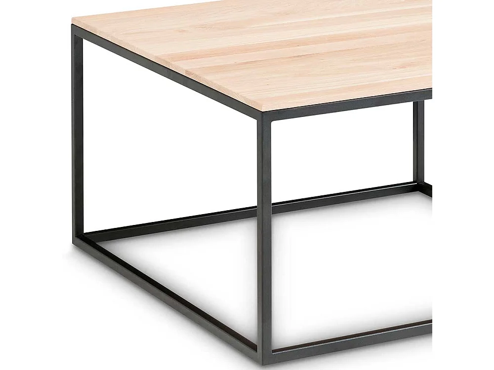 Couchtisch in Eiche Bianco massiv Bügelgestell