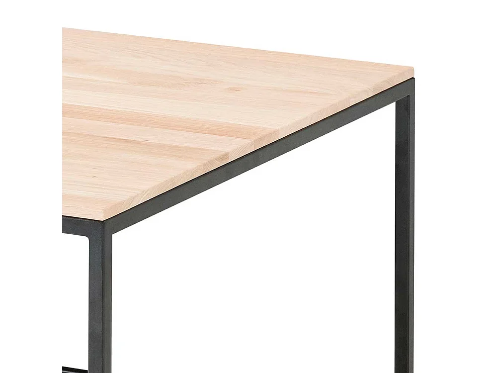 Couchtisch in Eiche Bianco massiv Bügelgestell