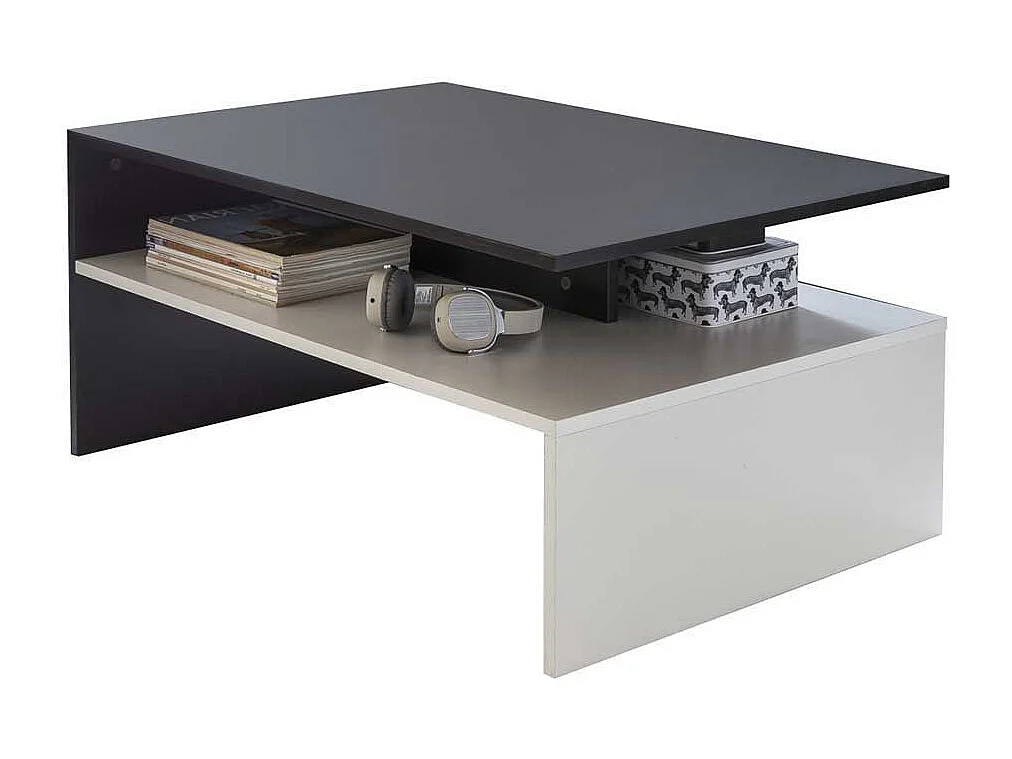 Couchtisch in Schwarz und Weiß 90 cm breit