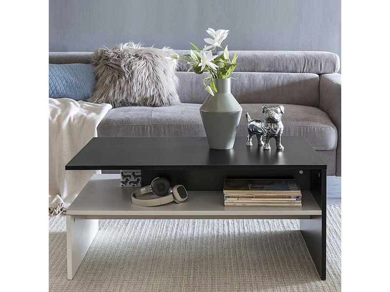 Couchtisch in Schwarz und Weiß 90 cm breit