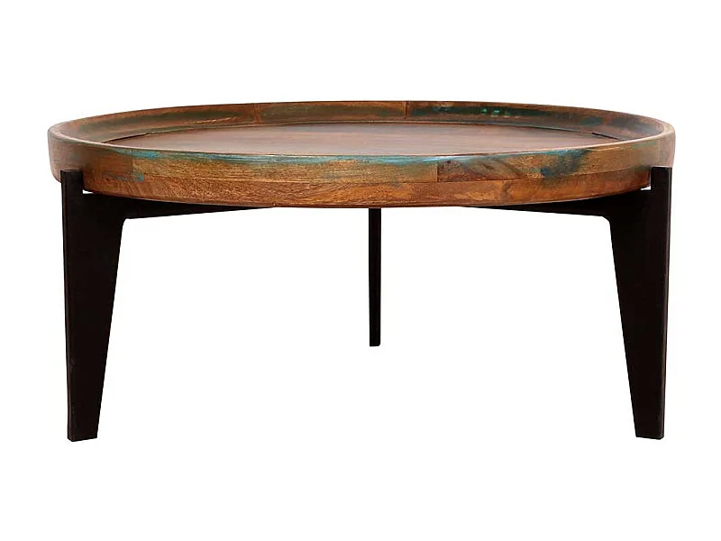 Runder Sofatisch in Bunt lackiert Shabby Chic Design